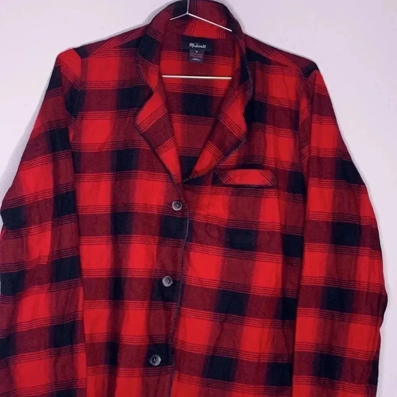 Madewell Flannel Bedtime Pajama Top in Buffalo Plaid Size Medium - Picture 3 of 6